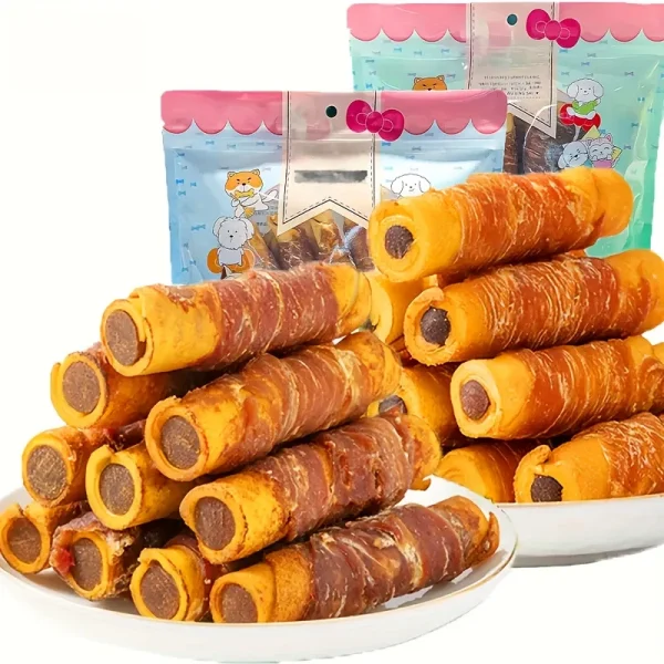 150g/5.29oz  Chicken Wrapped Cowhide Chocolate Stick