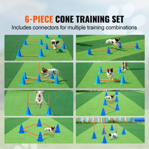 Agility Training Equipment, Height Adjustable Crossbar & Obstacle Course